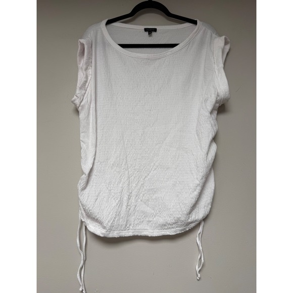 Talbots Women's White Sleeveless Knit Top Drawstring Waist Size L - Picture 1 of 6